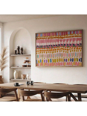 Add a splash of color and fun to any space with this vibrant geometric abstract canvas art print. Its bold shapes and lively hues bring energy to your living room, bedroom, kitchen, or office. Lightweight and easy to hang, it’s the perfect way to brighten your walls and spark creativity wherever you choose to display it.