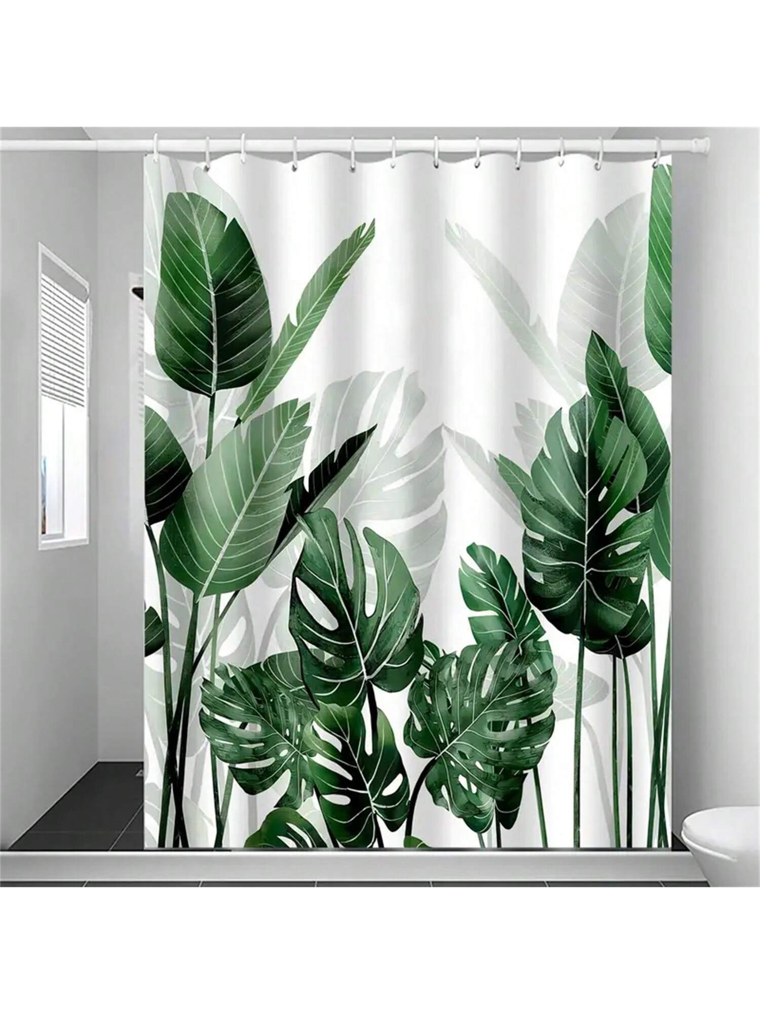 Bring the freshness of the outdoors into your bathroom with our Vibrant Green Leaf Shower Curtain. Made from waterproof polyester, it's perfect for keeping your bathroom floor dry. Plus, the charming plant theme adds a unique touch to your decor. Refresh your space without getting your greens wet!