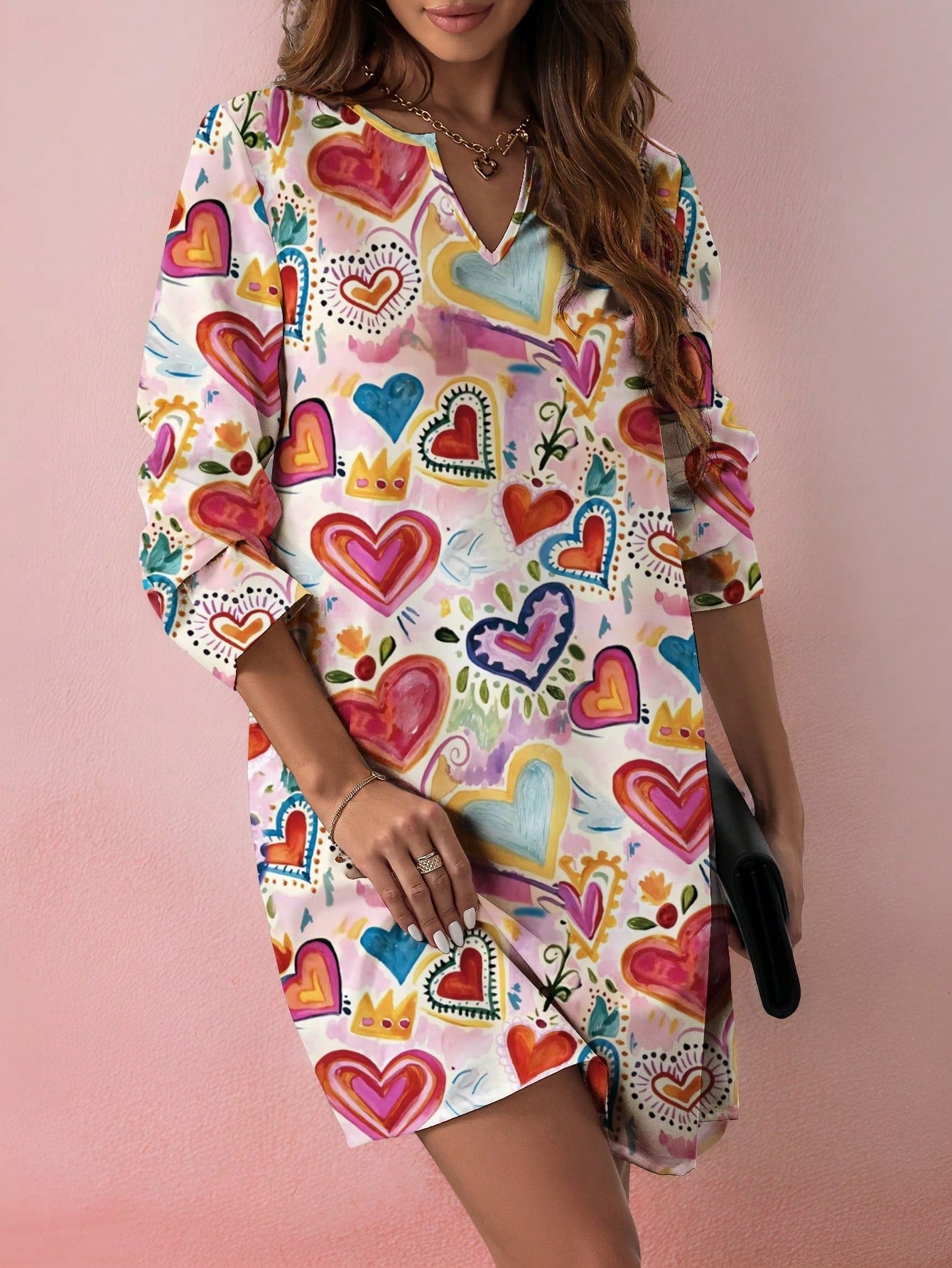 Get ready to add a pop of color and fun to your Valentine's Day with our Vibrant Heart Print Plus Size Midi Dress! With its eye-catching heart print, this dress is perfect for effortless style on the most romantic day of the year. Plus, the midi length flatters all body types. Love will definitely be in the air when you're wearing this dress!