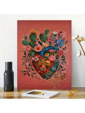 Add a pop of color to your walls with this playful and vibrant canvas art featuring a stunning Mexican bloom design. Perfect for brightening up any home or office space, this unframed floral wall decor is sure to make a statement. (Note: frame not included)