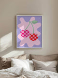 Add a pop of quirky charm to your home or office with this vibrant pastel Danish cherries canvas art print. Its chic frameless design adds a touch of modern sophistication to any space. Elevate your decor with this eye-catching piece.