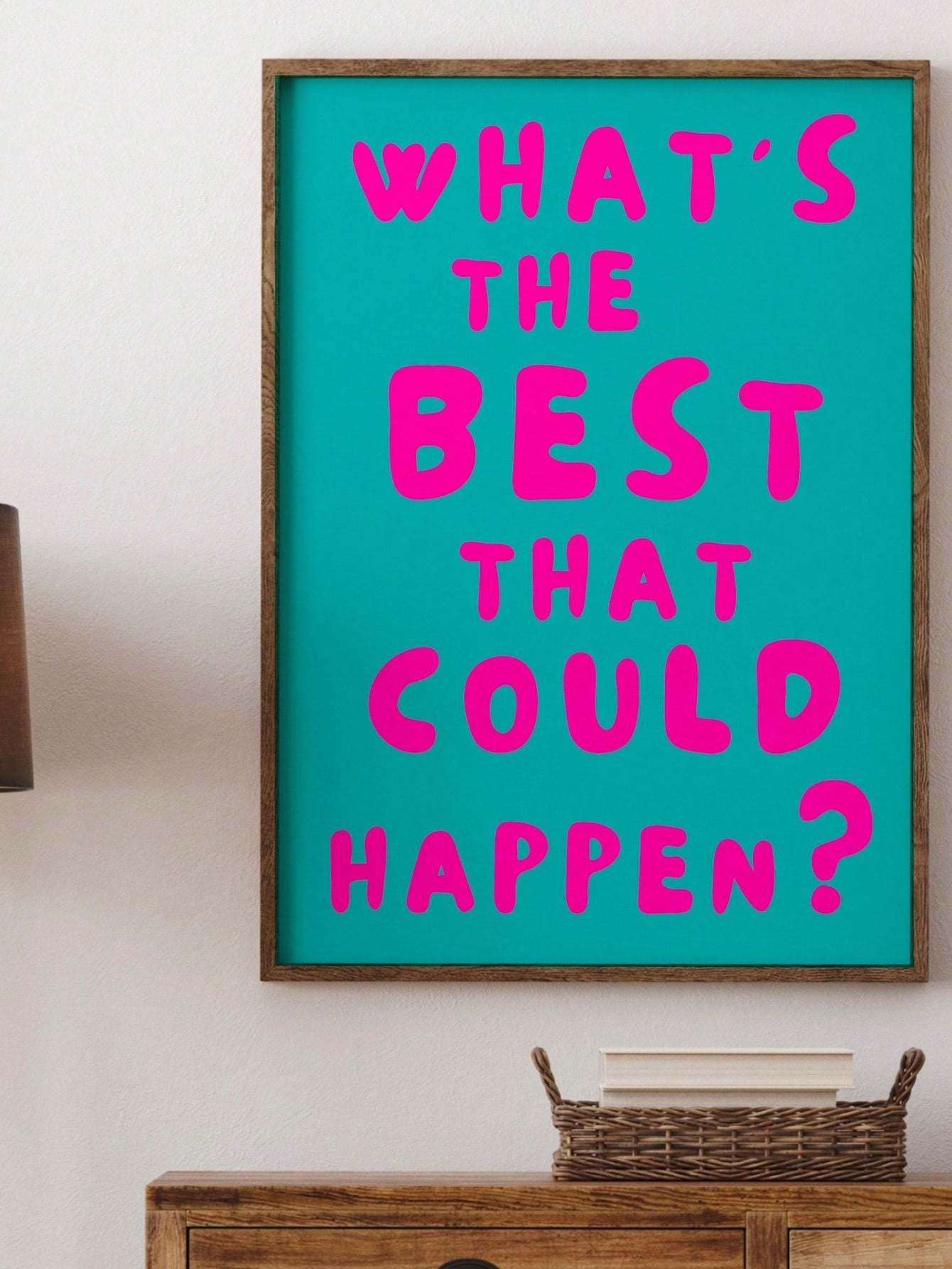 Transform your space with this groovy canvas wall art that brings retro 70s vibes straight to your walls. Bursting with vibrant pink and turquoise hues, this funky piece features uplifting quotes designed to spark joy and inspiration daily. Perfect for dorms, bedrooms, living rooms, or any corner needing a personality boost, it combines bold color with positive messaging. The eye-catching design celebrates individuality and good vibes, making it an instant conversation starter. Whether you're channeling vin