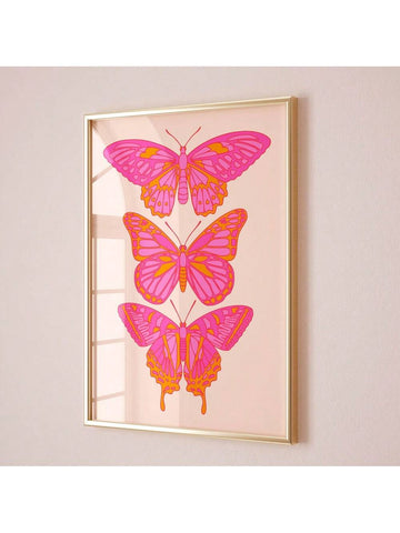 Add a splash of joy to any room with this Vibrant Pink and Orange Butterfly Wall Art. Perfect for teens and those who adore maximalist charm, its lively colors and whimsical design instantly brighten up your space. This playful piece transforms plain walls into cheerful statements, making your apartment feel cute and full of personality.