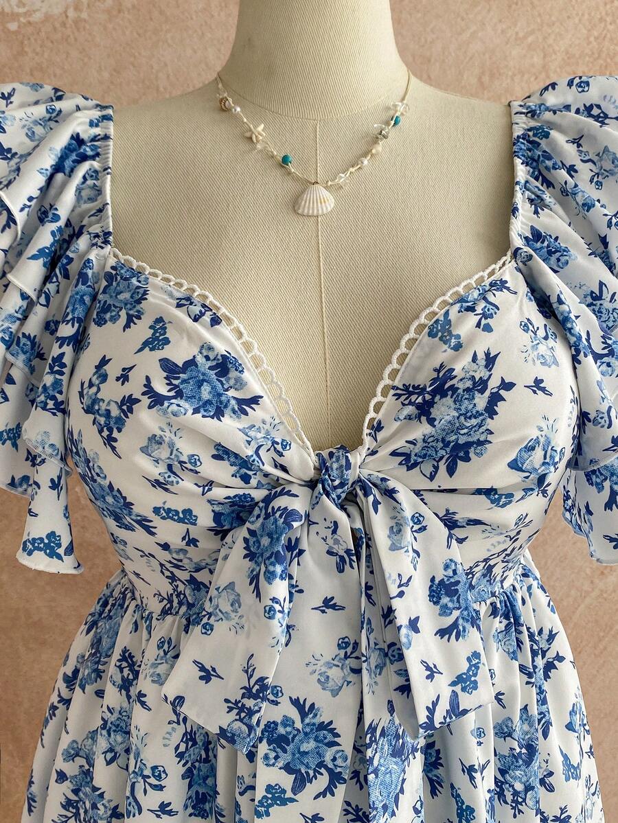 Twirl into vacation mode with this fabulous plus-size A-line dress that's ready for all your spring and summer adventures! The charming cap sleeves offer a flattering fit while the adorable bowknot detail adds a playful pop of personality. Crafted in vibrant hues that practically glow in the sunshine, this dress transitions effortlessly from beachside strolls to casual dinners out. The flowing A-line silhouette skims beautifully and keeps you comfortable all day long. Perfect for creating those Instagram-wo