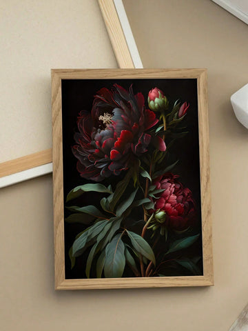 Add a touch of dark academia flair to your home with this vibrant red peony canvas art print. Show your love for unique and quirky decor with this perfect floral piece. Bring a pop of color and style to any room in your house!