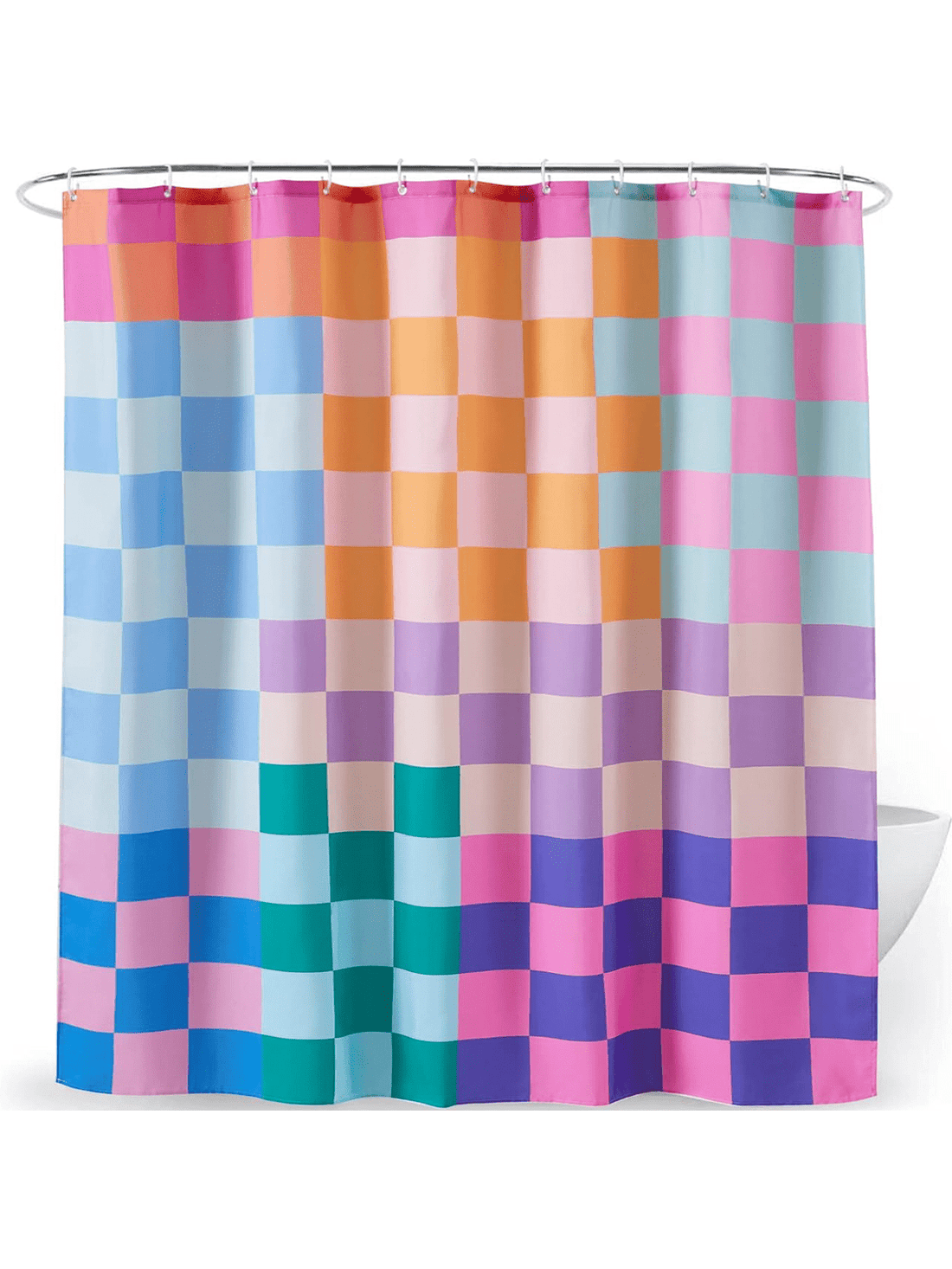 Introducing our Vibrant Retro Plaid Waterproof Shower Curtain - the perfect addition to your bathroom! With its stylish rainbow aesthetic and waterproof material, it's both functional and fun. Say goodbye to boring showers and hello to vibrant colors!