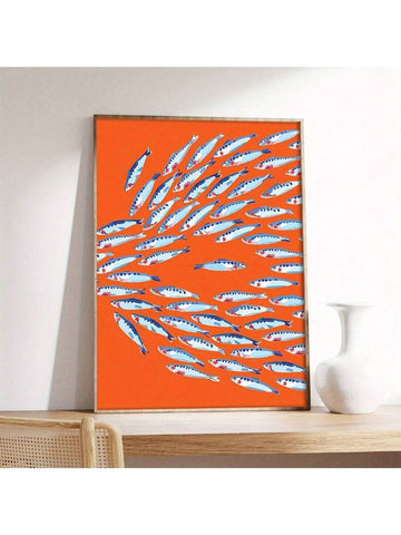 Inject a splash of fun retro vibes into your home with this Vibrant Sardine Abstract Canvas Art. Its waterproof design means it’s ready for any space, from lively kitchens to playful bathrooms. The bold colors and quirky sardine motif bring a joyful energy that's sure to brighten your modern décor. Perfect for those who love a cheeky twist on classic style!