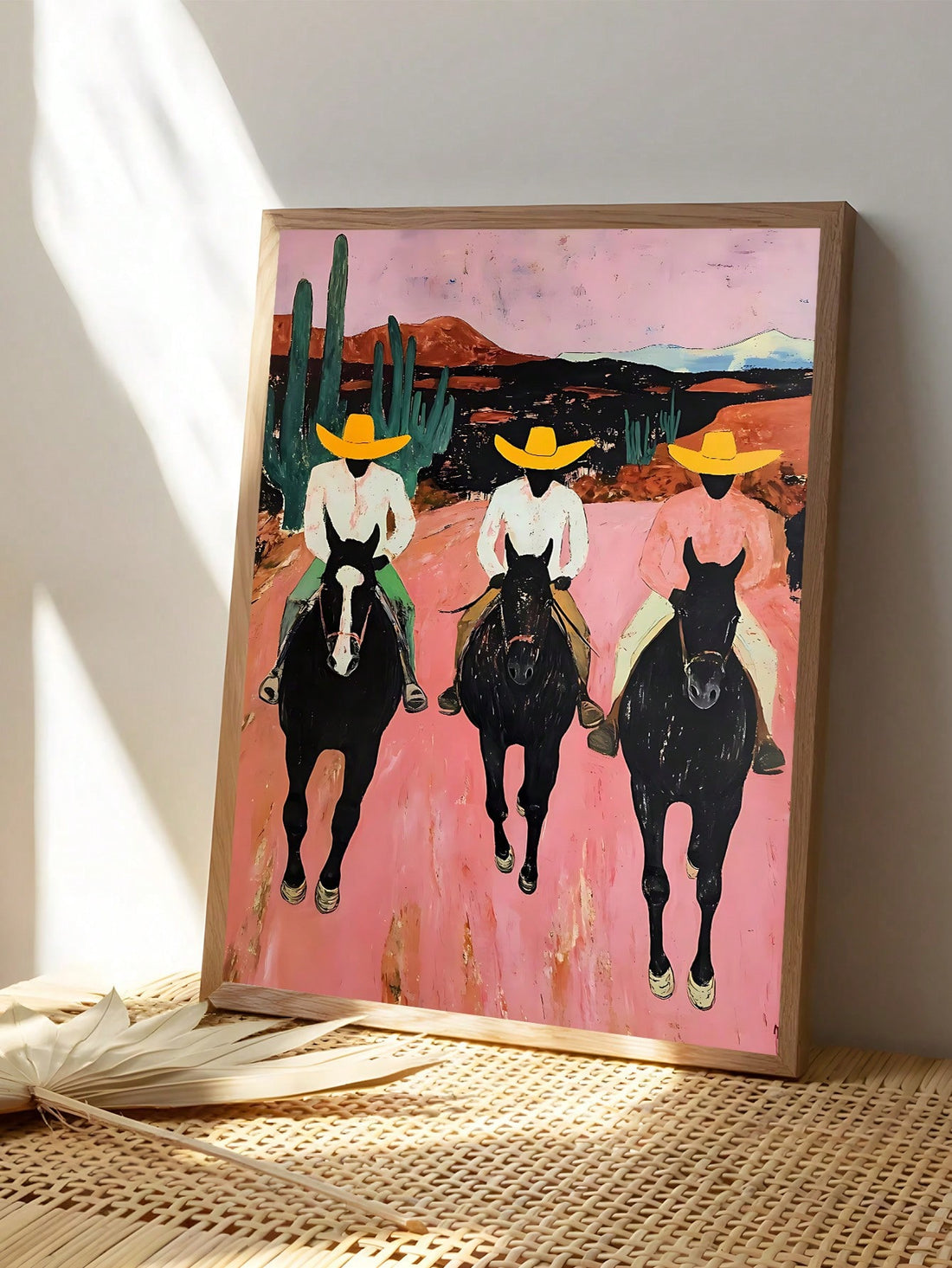 Bring a splash of southwestern charm and playful spirit to your space with this Vibrant Southwestern Cowboy Abstract Art Print. Bursting with bold colors and dynamic shapes, it turns any room into a lively gallery. Perfect for adding a modern twist to your home or office decor, this poster captures the adventurous cowboy vibe in a fresh, artistic way. Let your walls tell a story that's as bright and spirited as you are!