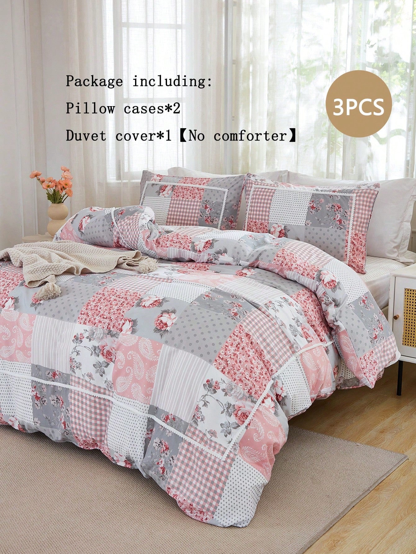 This vibrant viscose set will add a touch of bliss to your wardrobe. Featuring a unique multi-color print and a charming v-shape ball decoration, this 3-piece set is perfect for those who want to make a statement. Made from high-quality, soft and comfortable viscose material, this set is a must-have for any fashion enthusiast.