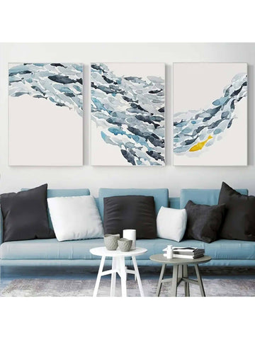 Discover the beauty of these Vibrant Watercolor Fish with our unframed canvas wall art set. Hand-painted by skilled artists, each piece captures the intricate details and vivid colors of these majestic creatures. Perfect for bringing a touch of nature into any room.