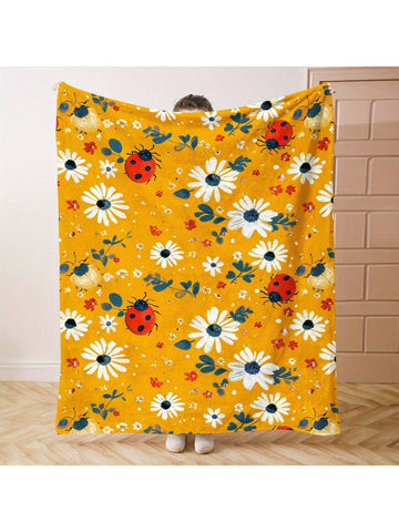 Wrap yourself in sunshine with this Vibrant Yellow Ladybug Flower Print Flannel Blanket! Soft and cozy, it’s perfect for snuggling on the bed, sofa, or even outdoors on your next adventure. Whether you’re camping under the stars or taking a chilly travel trip, this playful throw brightens any moment while keeping you warm all year round.