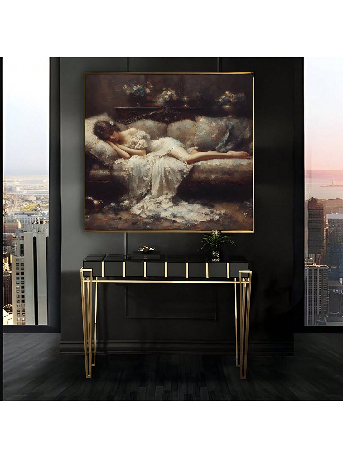 Expertly crafted in the Victorian style, this antique canvas wall art features a tired woman in intricate detail. Add a touch of elegance and sophistication to your home decor with this timeless piece. Made with high-quality materials, it is sure to be a lasting addition to your collection.