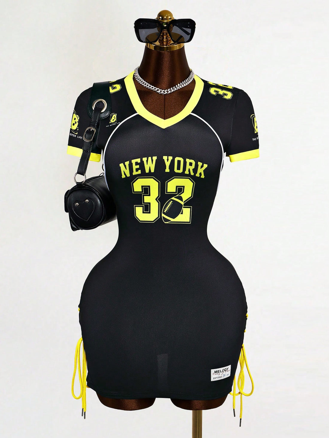 Embrace effortless style with this vintage-inspired bodycon dress, designed for the modern woman who values both comfort and sophistication. The flattering V-neckline draws attention upward while the adjustable drawstring waist allows you to customize your silhouette. Crafted with a sleek, form-fitting cut, this piece transitions seamlessly from casual outings to active pursuits. The vintage aesthetic adds character and timeless appeal, making it a versatile staple that pairs beautifully with sneakers, heel