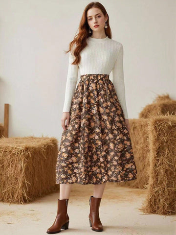 Embrace cozy elegance with this charming two-piece set that brings vintage vibes straight to your autumn and winter wardrobe. The soft turtleneck sweater pairs perfectly with a jacquard pleated skirt, creating an effortlessly chic look that works for everything from casual coffee dates to weekend adventures. Layer it, style it, love it—this timeless combo is your new go-to for staying warm and wonderfully put-together all season long.