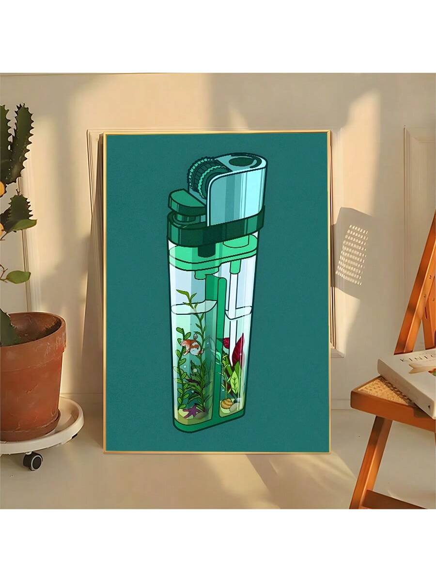 Light up your space with this vintage abstract lighter canvas art poster. Perfect for your living room, bedroom, or office, this unique wall decor adds a touch of creativity and personality to any space. It's the perfect conversation starter and will surely bring a smile to your face (and walls).