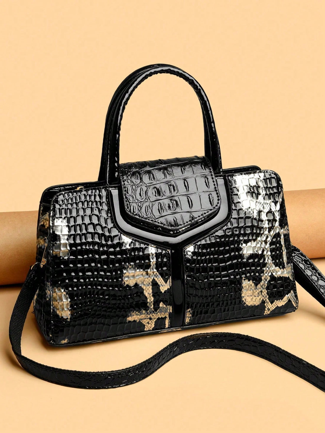 This vintage handbag is the perfect way to add a touch of retro-chic to any outfit. With a unique alligator snake pattern, it's sure to turn heads. Made for women, it's the ultimate accessory for those looking to make a statement. Expertly crafted, this handbag is a must-have for any fashion-forward individual.