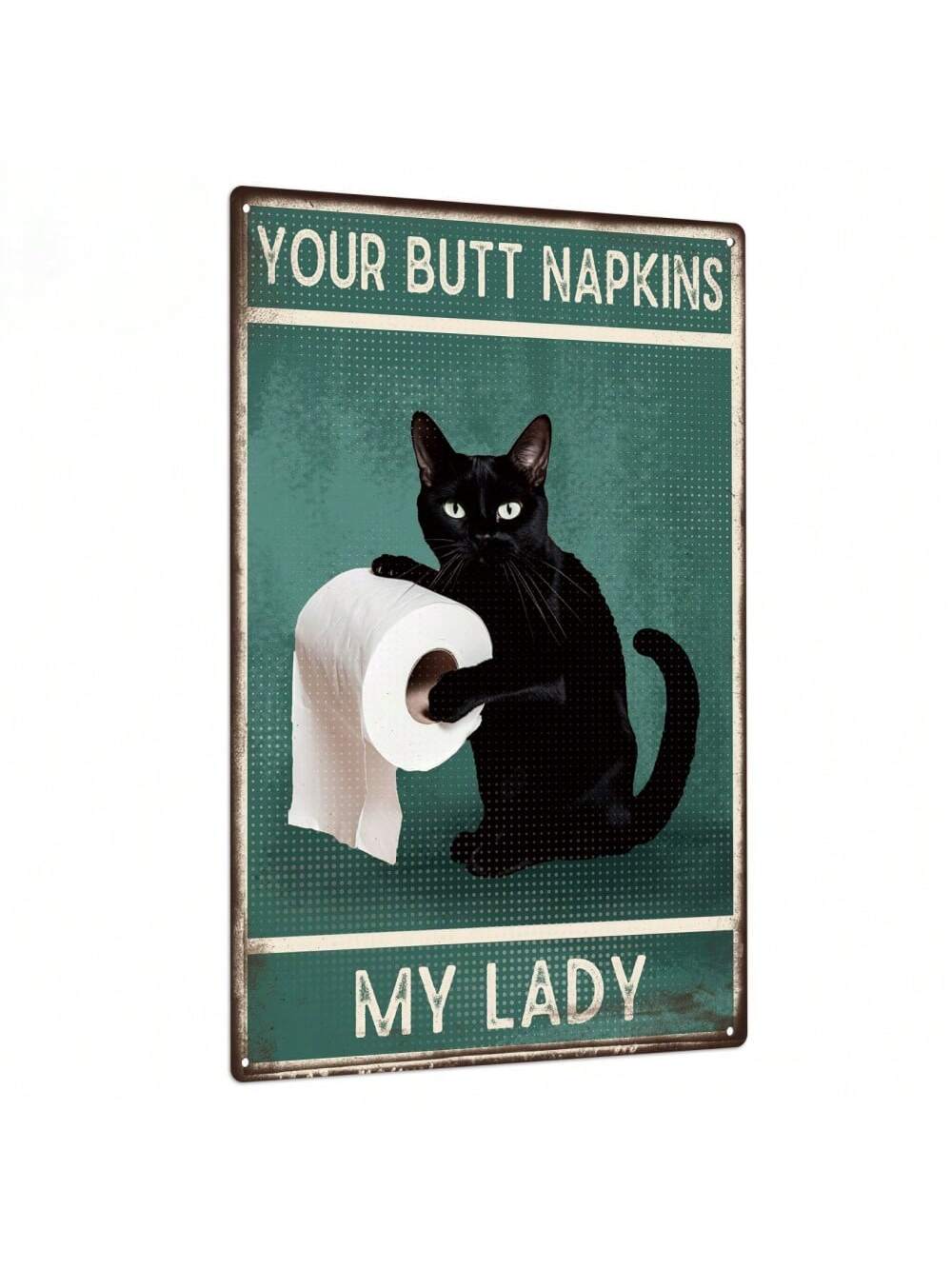 Step up your home and cafe decor game with this Vintage Black Cat Metal Wall Art! The charming and quirky design adds a touch of fun and personality to any space. Made of durable metal, this decorative plaque is a purr-fect addition to your wall. A must-have for cat lovers!