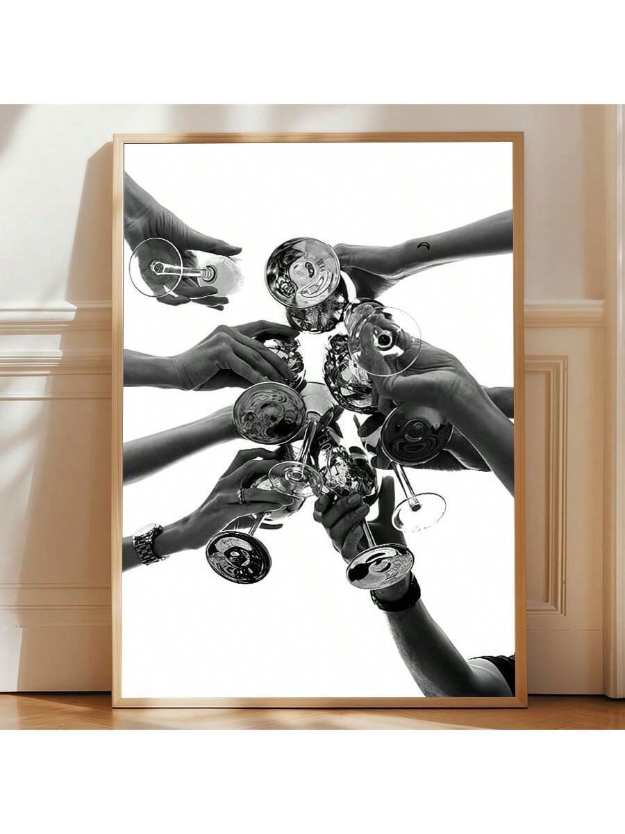 Add a touch of timeless charm with this Vintage Black and White Cheers Canvas Poster. Perfect for brightening up your home, office, or restaurant, its classic design brings a playful yet sophisticated vibe to any space. Celebrate good times and great company every day with this stylish wall art that’s sure to spark smiles and conversations.