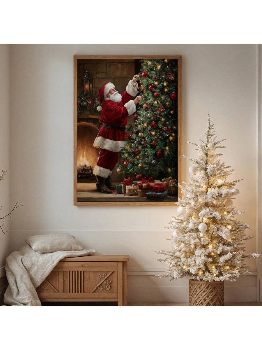 Cozy up your walls with this charming oil painting that celebrates the magic of vintage Christmas vibes. Featuring a delightful stack of classic holiday books, this framed artwork brings warmth and nostalgia to any room. Perfect for book lovers and seasonal decorators alike, it's the ideal way to add a touch of literary charm and festive spirit to your modern winter sanctuary. Whether displayed in your living room, bedroom, or study, this piece whispers tales of holiday traditions and quiet reading moments 