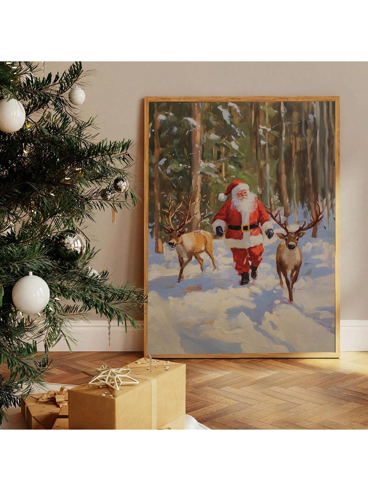 Bring festive cheer to your walls with this charming vintage-inspired canvas art! Featuring a delightful Santa and his trusty reindeer rendered in warm, rustic tones, this piece captures the magic of classic holiday traditions. Perfect for adding nostalgic character to modern living rooms, bedrooms, or entryways, it blends timeless Christmas spirit with contemporary décor sensibilities. The canvas construction ensures durability while the playful design sparks joy and conversation. Whether you're decorating