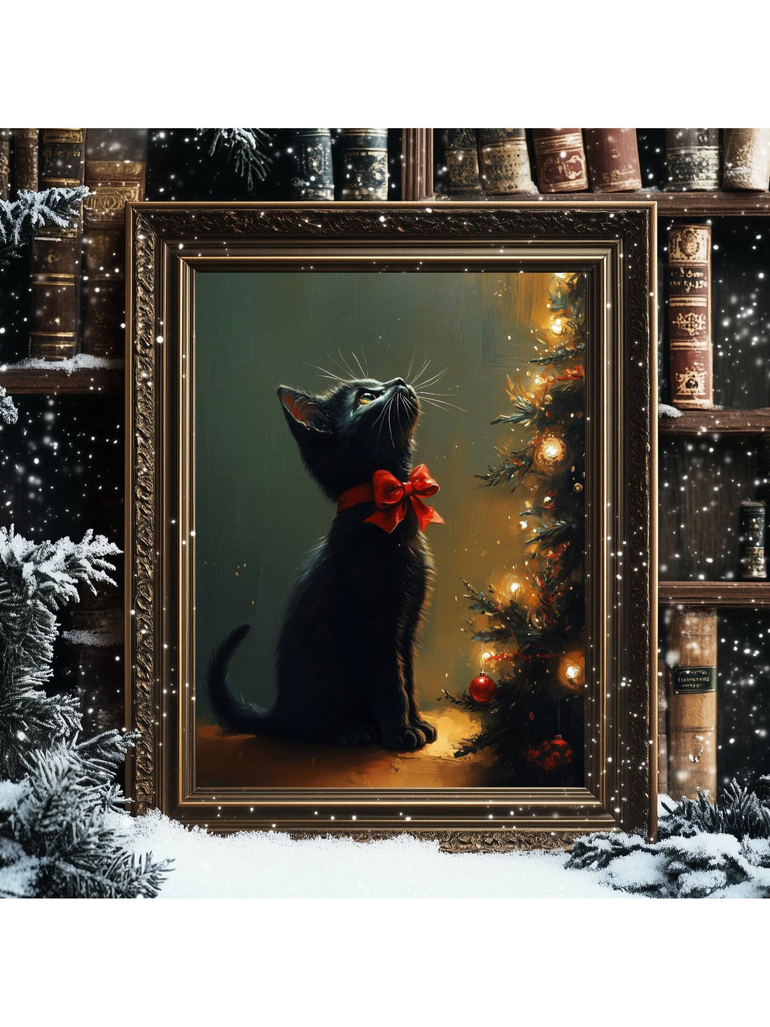 Bring festive feline charm to your home with this delightful vintage-inspired canvas featuring adorable Christmas kittens. Perfect for cat lovers and holiday enthusiasts alike, this whimsical artwork captures the cozy spirit of the season with its nostalgic aesthetic and charming kitten characters. Whether you're decorating a living room, bedroom, or cat-themed space, this canvas adds warmth and personality to any wall. A purr-fect way to celebrate the holidays in style!
