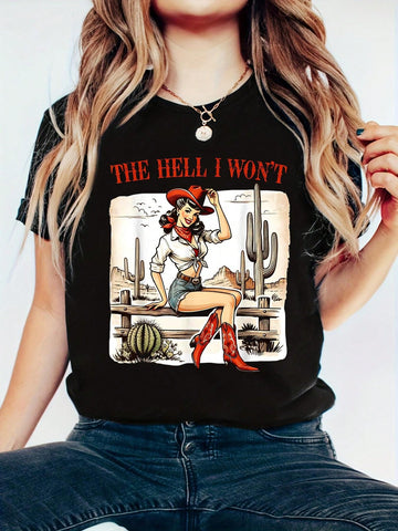 Saddle up in style with our Vintage Cowgirl Retro Sassy T-Shirt! Made from 100% cotton, this Western-style tee is perfect for comfortable summer days. Embrace your inner cowgirl with its retro design and sassy attitude. Yeehaw!