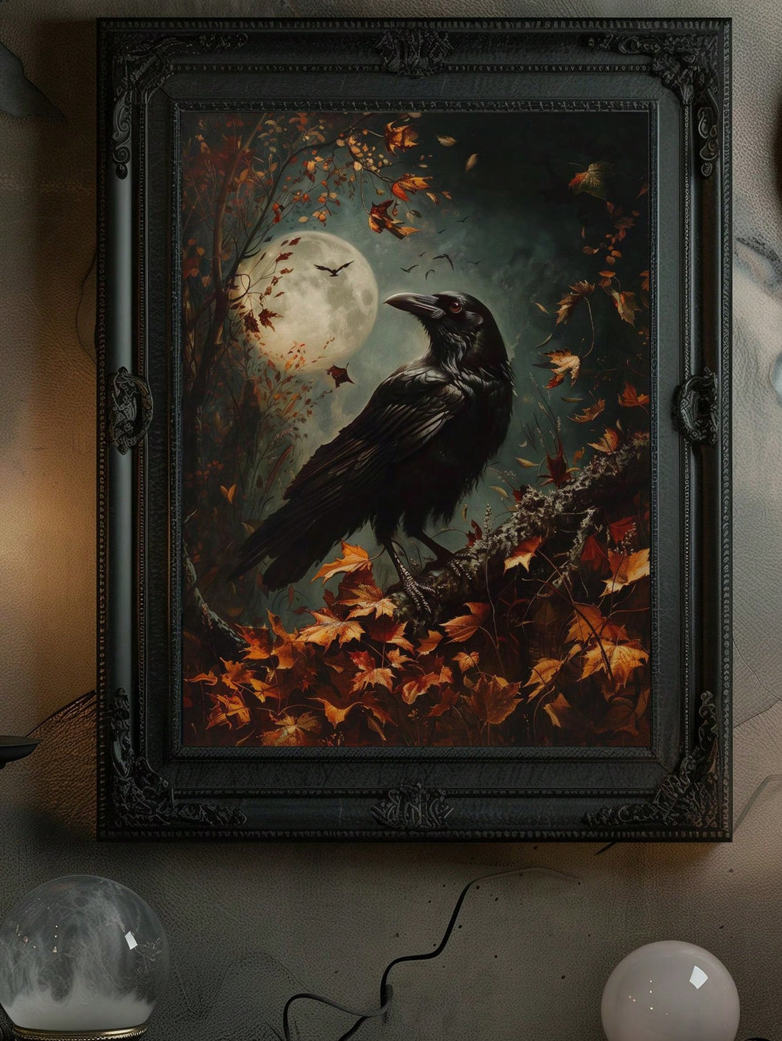 Add a touch of spooky charm to any space with this Vintage Crow Castle Moonlight Canvas Art Print. Featuring a retro dark aesthetic, it’s perfect for bringing mysterious vibes to your home, office, or Halloween setup. The haunting silhouette of a crow perched on a castle under a glowing moon creates an eye-catching focal point that sparks imagination and conversation. Embrace the eerie elegance and let this unique piece transform your walls with playful gothic flair.