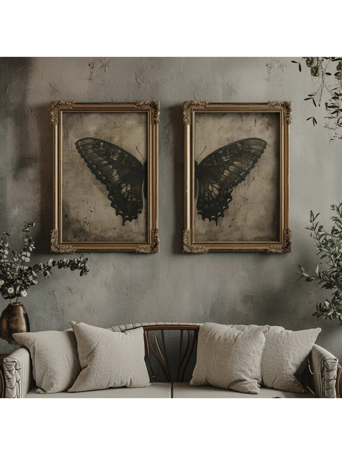 Add a touch of spooky charm with this Vintage Dark Butterfly Canvas Wall Art Set. Perfect for gothic rustic decor lovers and Halloween enthusiasts alike, these canvas prints blend mystery and elegance on your walls. Let these dark butterflies flutter into your home, creating a moody atmosphere that’s as unique as it is captivating. Great for seasonal flair or year-round intrigue, this set transforms any space with playful darkness.