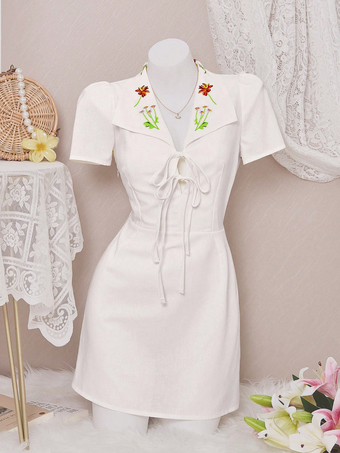 Step into sunny days with this Vintage Embroidered Short Sleeve Dress, designed to brighten your spring and summer wardrobe. Its playful embroidery adds a charming touch, while the cinched waist flatters your silhouette effortlessly. Light and breezy, this dress keeps you cool and stylish whether you're strolling through a garden or enjoying a weekend brunch. Embrace vintage vibes with a fresh, fun twist!