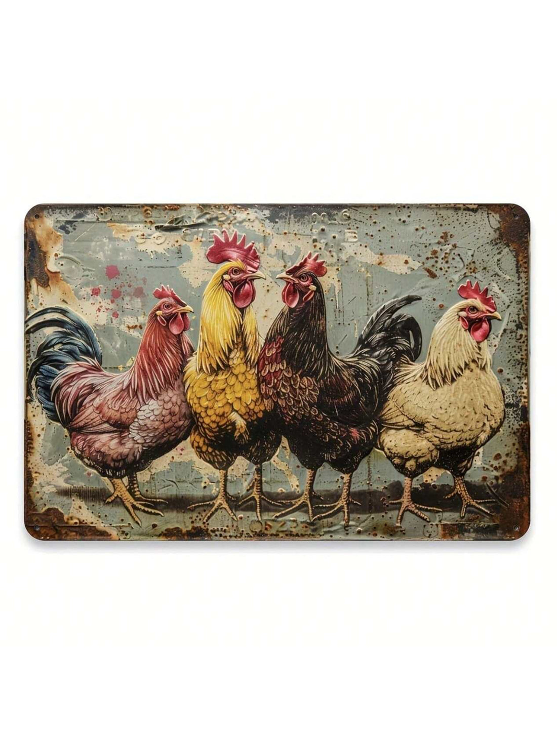 Add some rustic charm to your space with our Vintage Farmhouse Rustic Rooster Metal Tin Sign! Measuring 12x8 inches, this quirky wall art is perfect for home, office, and café decor. With its unique design and durable material, it's sure to be a conversation starter!