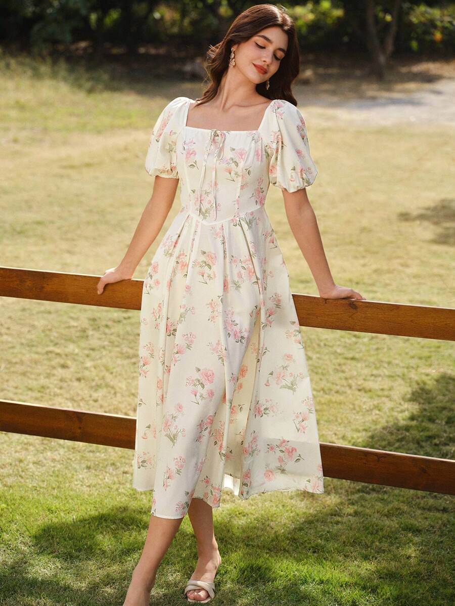 Stay classy and chic with our Vintage Floral Dress for Women! Perfect for tea parties and summer vacations, this elegant dress features a stunning vintage floral design that will make you stand out in any crowd. Elevate your outfit game with this must-have piece!