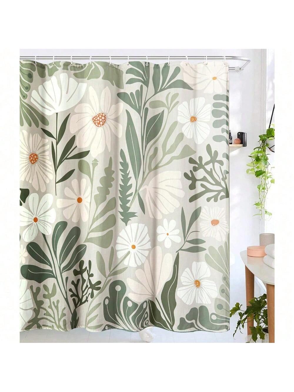 Bring a splash of vintage charm to your bathroom with this Faux Linen Shower Curtain. Its soft beige and greenish floral design adds a cozy farmhouse vibe while the durable fabric keeps your space fresh and stylish. Perfect for turning your bath time into a delightful escape!