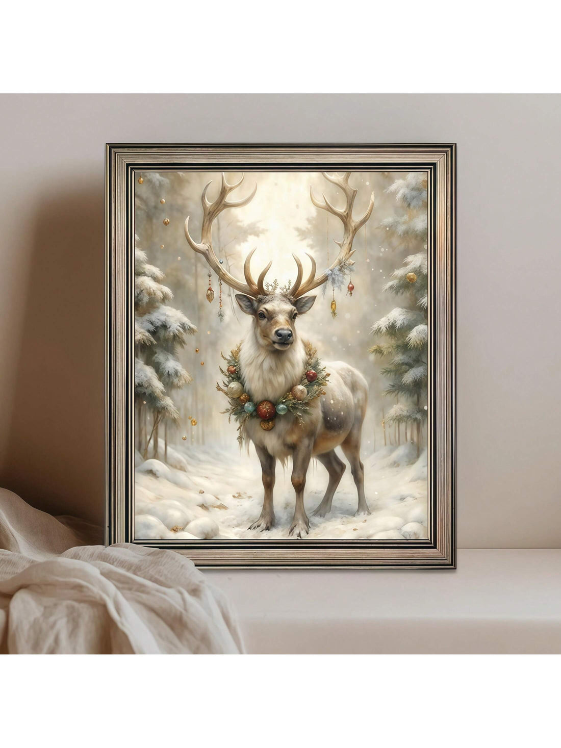 Bring festive magic to your walls with this charming vintage reindeer canvas print! Perfect for creating that cozy Christmas atmosphere, this frameless design features whimsical reindeer illustrations with a nostalgic winter aesthetic. The soft, muted tones complement any holiday décor style, from rustic cabins to modern farmhouse spaces. Easy to hang and instantly transformative, it's the ideal way to spread seasonal cheer throughout your home. Whether you're decorating for the holidays or keeping Christma