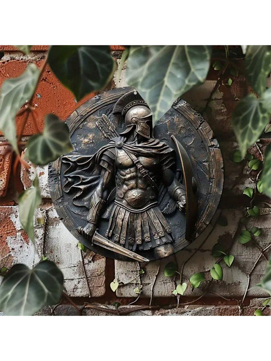 Add a touch of ancient Rome with this Vintage Gladiator Style Metal Wall Sign. Measuring 8x8 inches, this decorative accent is perfect for any home, pub, or garden. Made with quality metal, it is durable and adds a classic feel to any space.