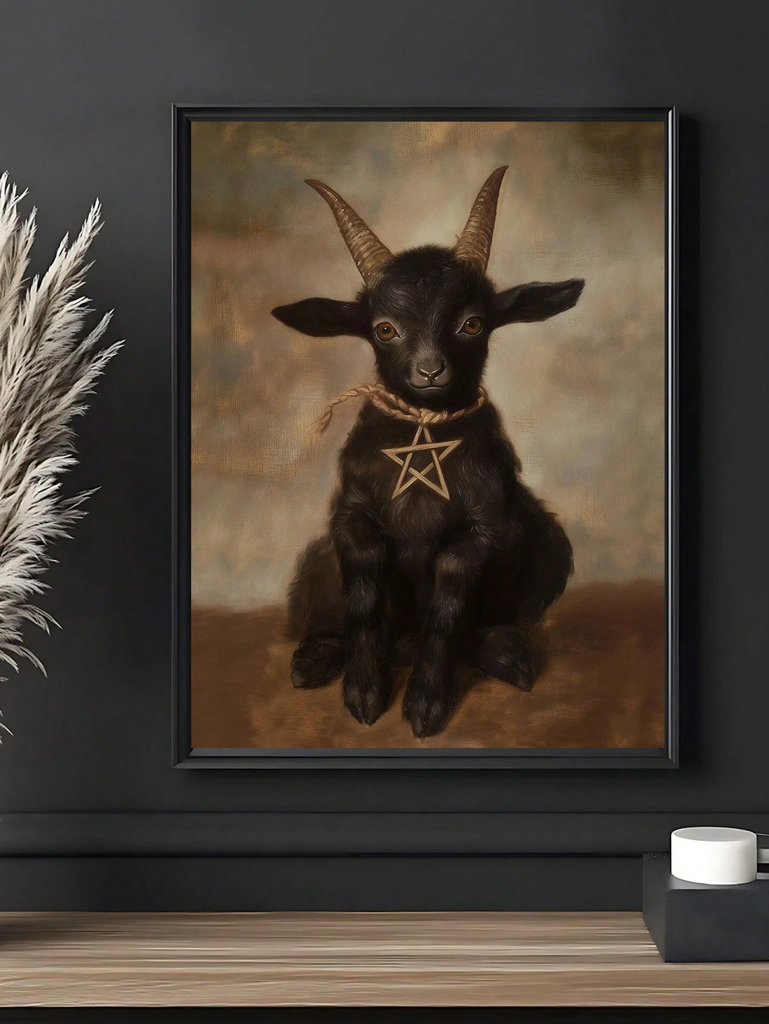 Bring a delightfully spooky twist to your space with this charming vintage gothic chibi goat wall art. Perfect for those who love dark humor and whimsical aesthetics, this piece combines adorable character design with moody horror vibes. Whether displayed in your bedroom, living room, or office, it adds personality and conversation-starting charm to any wall. Ideal for gothic decor enthusiasts, anime fans, and anyone seeking quirky home accents that celebrate the beautifully bizarre.
