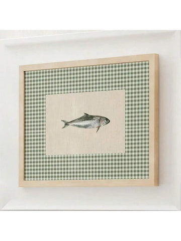 Bring timeless charm to your space with this vintage-inspired green checkered fish wall art canvas print. Perfect for kitchen, living room, or bedroom walls, this minimalist piece captures a nostalgic grandmillennial aesthetic that complements modern and eclectic interiors alike. The soft multicolor palette and playful fish motif add visual interest without overwhelming your décor. Crafted on quality canvas, it's an easy way to refresh any room with personality and warmth. Ideal for those seeking understate