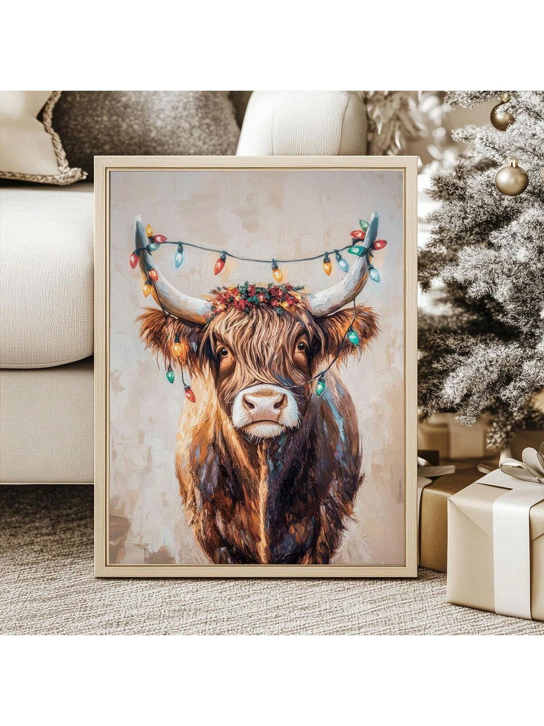 Bring a touch of whimsy and warmth to your walls with this charming vintage Highland cow canvas art. Perfect for adding rustic character to any room, this delightful piece celebrates the quirky personality of these beloved shaggy creatures. Whether you're decorating your home for the holidays or year-round, this playful print works beautifully in living rooms, bedrooms, offices, or cozy nooks. The timeless vintage aesthetic pairs wonderfully with farmhouse, cottage, or eclectic decor styles. A conversation 