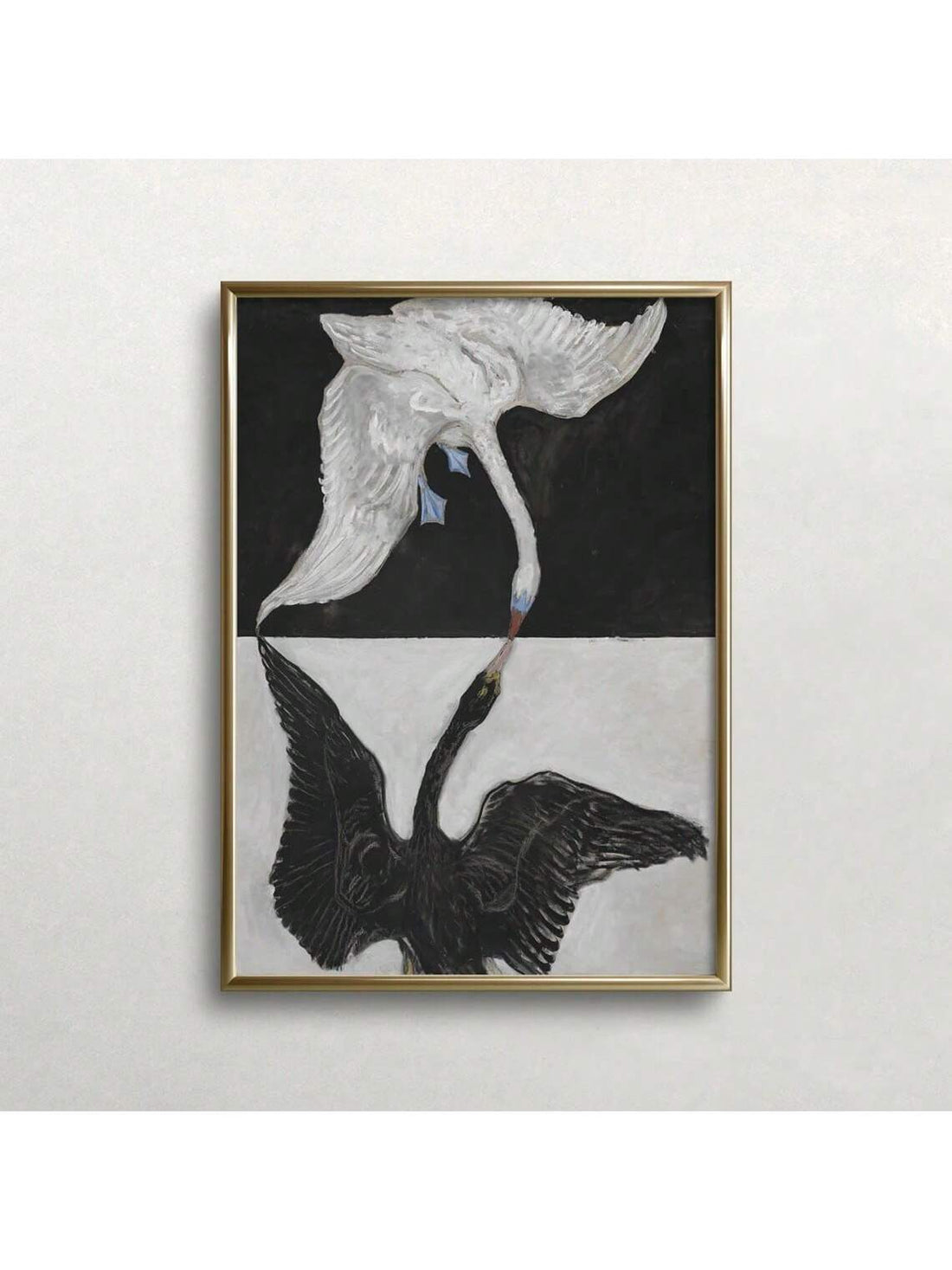 Add a touch of elegance to your living room or bedroom with our Vintage Hilma af Klint Swan Wall Art. The black and white design is a perfect addition to any room. Bring a touch of sophistication to your space.