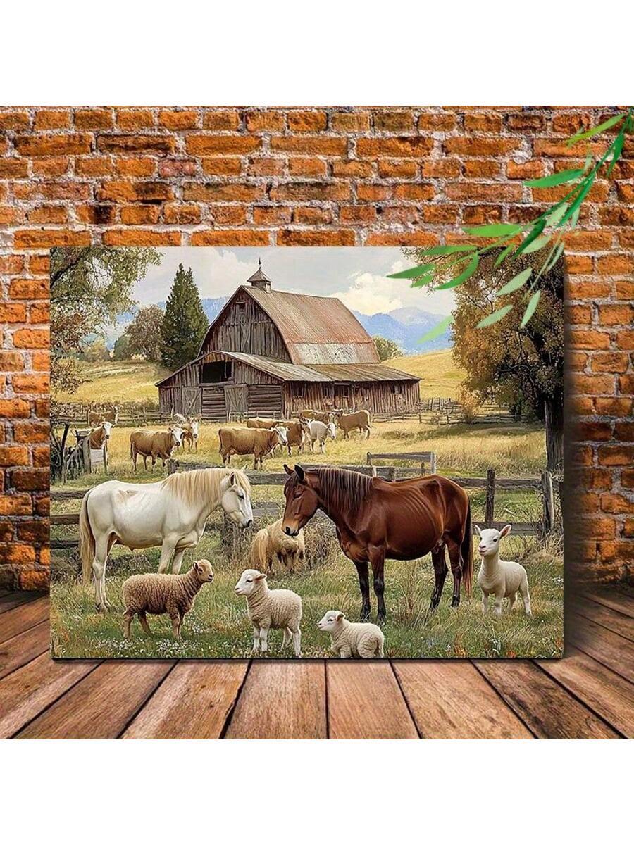 Transform your space with this captivating vintage horse canvas art. This farmhouse-inspired piece showcases a beautifully rendered equestrian subject in warm, nostalgic tones that evoke timeless countryside elegance. The dynamic composition draws the eye and serves as a striking focal point for living rooms, dens, or hallways. Arrive framed and ready to hang—no assembly required. The quality frame enhances the artwork while maintaining authentic farmhouse aesthetics. 
