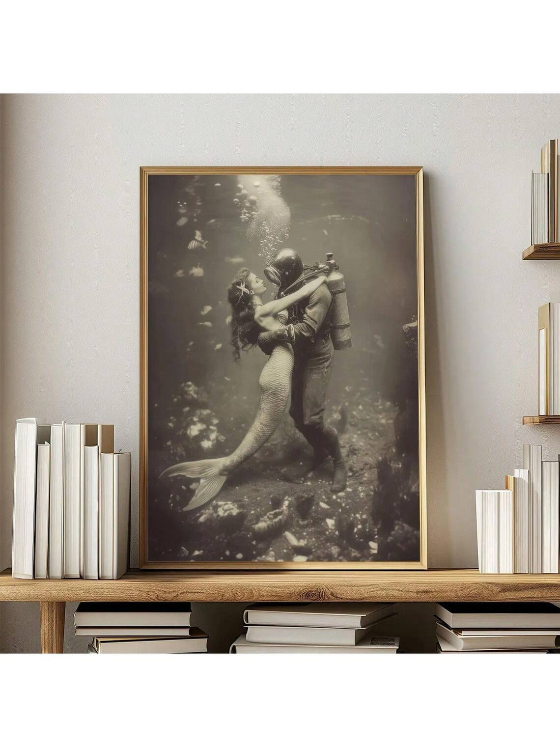 Add a splash of seaside charm with this Vintage Mermaid Print Wall Art. Perfect for brightening up your bathroom or living room, this nautical piece brings a whimsical ocean vibe to any space. Its unframed design makes it easy to customize and gift, adding a playful touch to your beach house decor or a loved one’s collection. Dive into a world of aesthetic delight with this enchanting mermaid print!