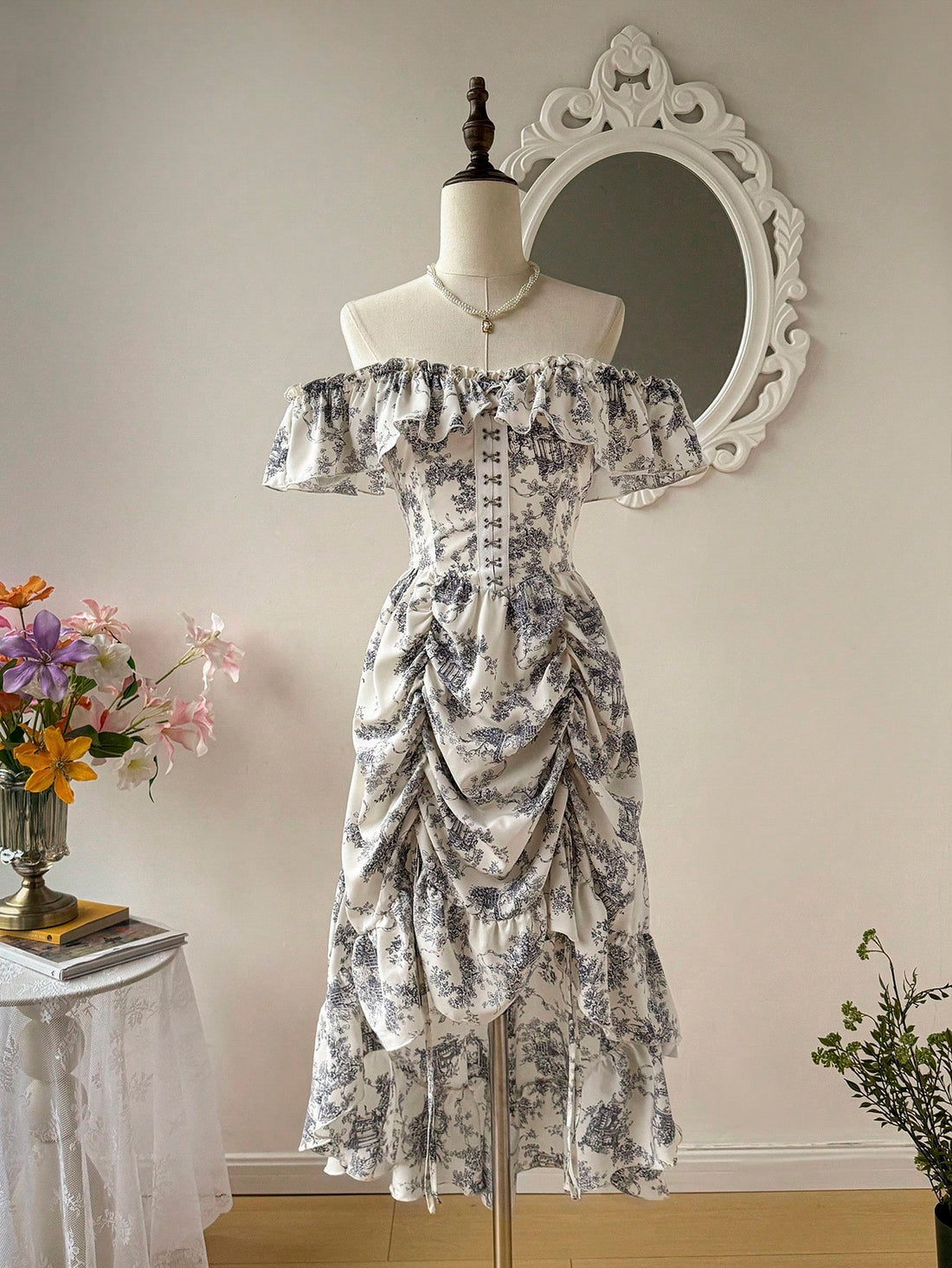 Step into a world of charm with this vintage off-shoulder long dress, perfect for embracing your boho, goth, or cottagecore vibes. Its flowing silhouette and delicate neckline add a flirty touch, making it ideal for twirling through sunlit meadows or moonlit nights. Whether you're channeling whimsical romance or edgy elegance, this dress effortlessly blends style and comfort for your next adventure.