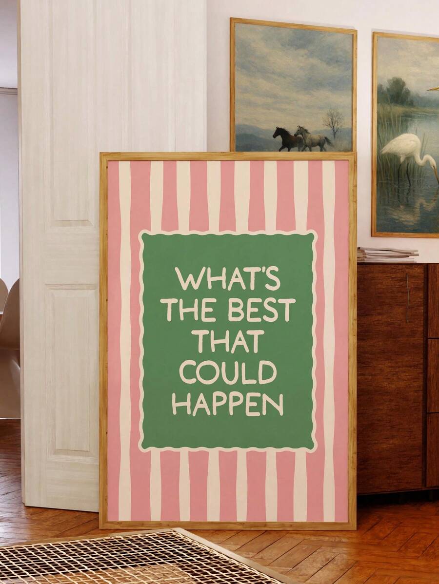 Add a splash of nostalgic charm with this Vintage Pink Y2K Motivational Canvas Wall Art. Designed to brighten girls' bedrooms and college dorms, this frameless poster is super easy to hang and instantly uplifting. Its playful pink hues and encouraging message bring positive vibes and a retro twist to any space, making motivation fun and effortlessly stylish.