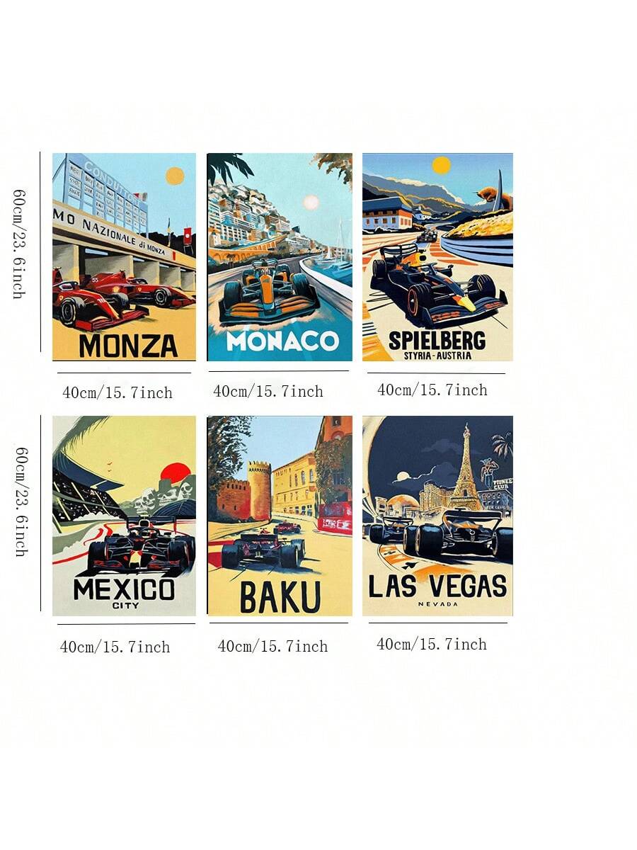 Bring home the thrill of the racetrack with this Vintage Racing Car Posters Set! These retro-style prints add a dash of speed and style to your gym, office, or man cave. Perfect for motorsport fans, they spark energy and nostalgia, making every space feel like a pit stop at a classic race. Turn your walls into a tribute to vintage horsepower and let the good times race!