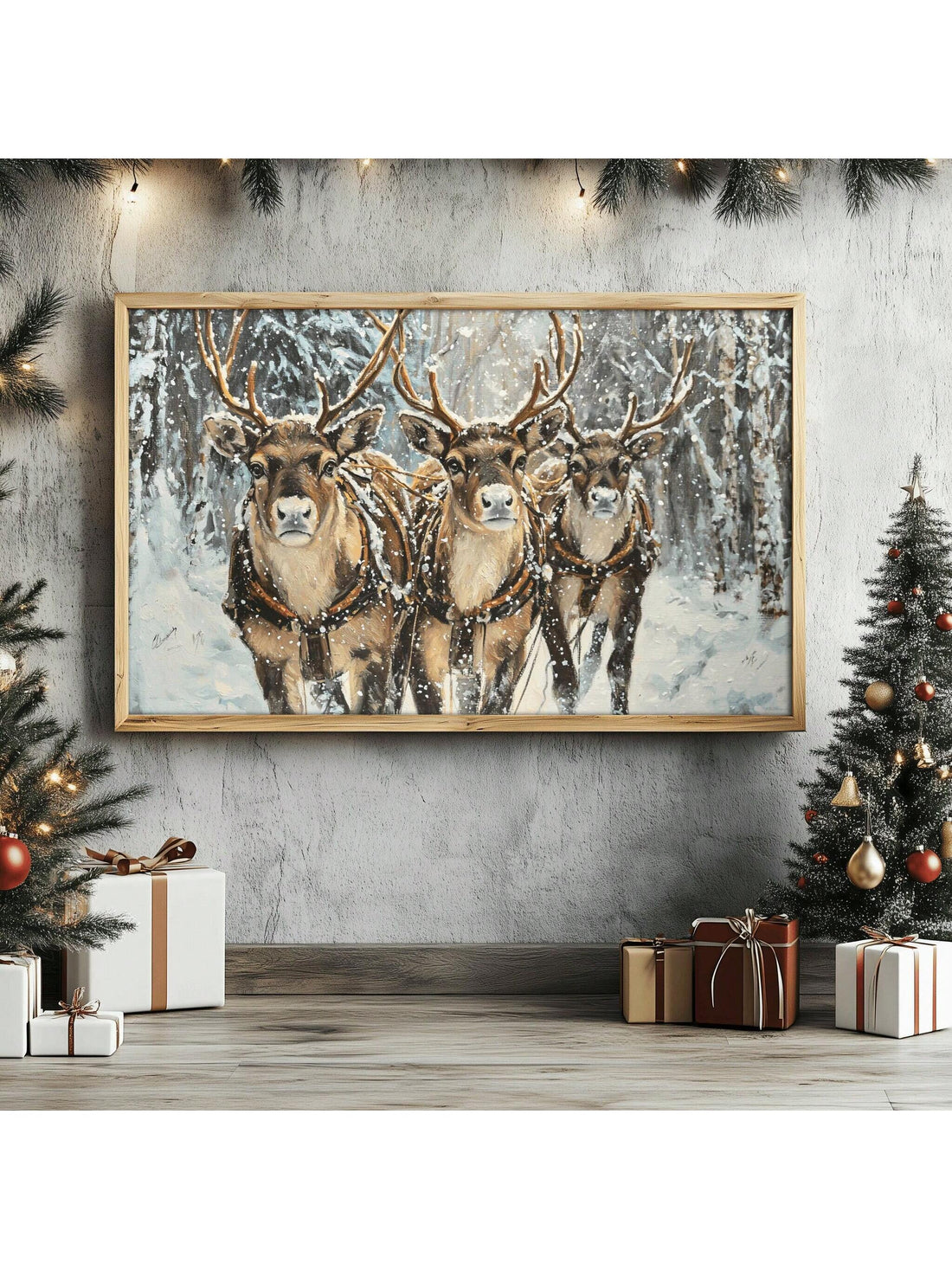 Bring a splash of holiday cheer with this vintage reindeer canvas poster! Its rustic design adds cozy charm to your festive decor, making any room feel warm and inviting. Perfect for creating a playful Christmas vibe, this wall art captures the magic of the season with timeless style.