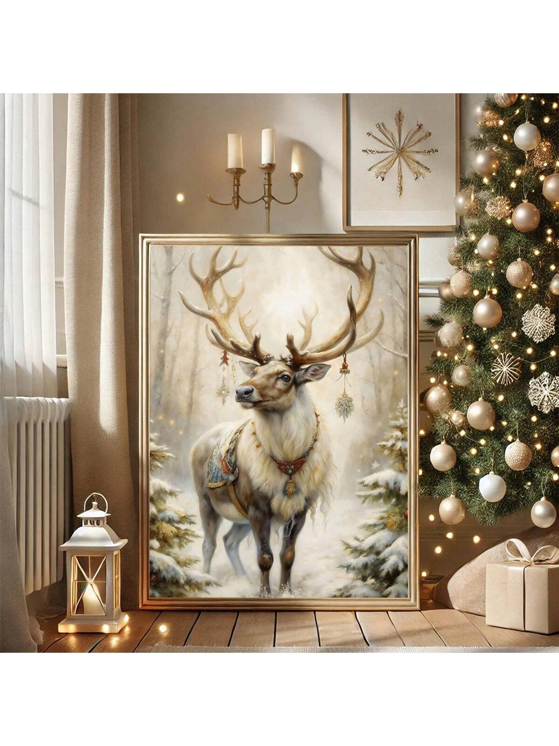 Bring festive cheer to any room with this charming vintage reindeer canvas wall art. Perfect for holiday decorating, this frameless piece captures the nostalgic magic of Christmas with its timeless design. Whether you're decking the halls in your living room, bedroom, or entryway, this whimsical reindeer artwork adds warmth and seasonal spirit to your home. Easy to hang and instantly transformative, it's the ideal way to celebrate the holidays in style. Create that cozy, festive atmosphere your space deserv
