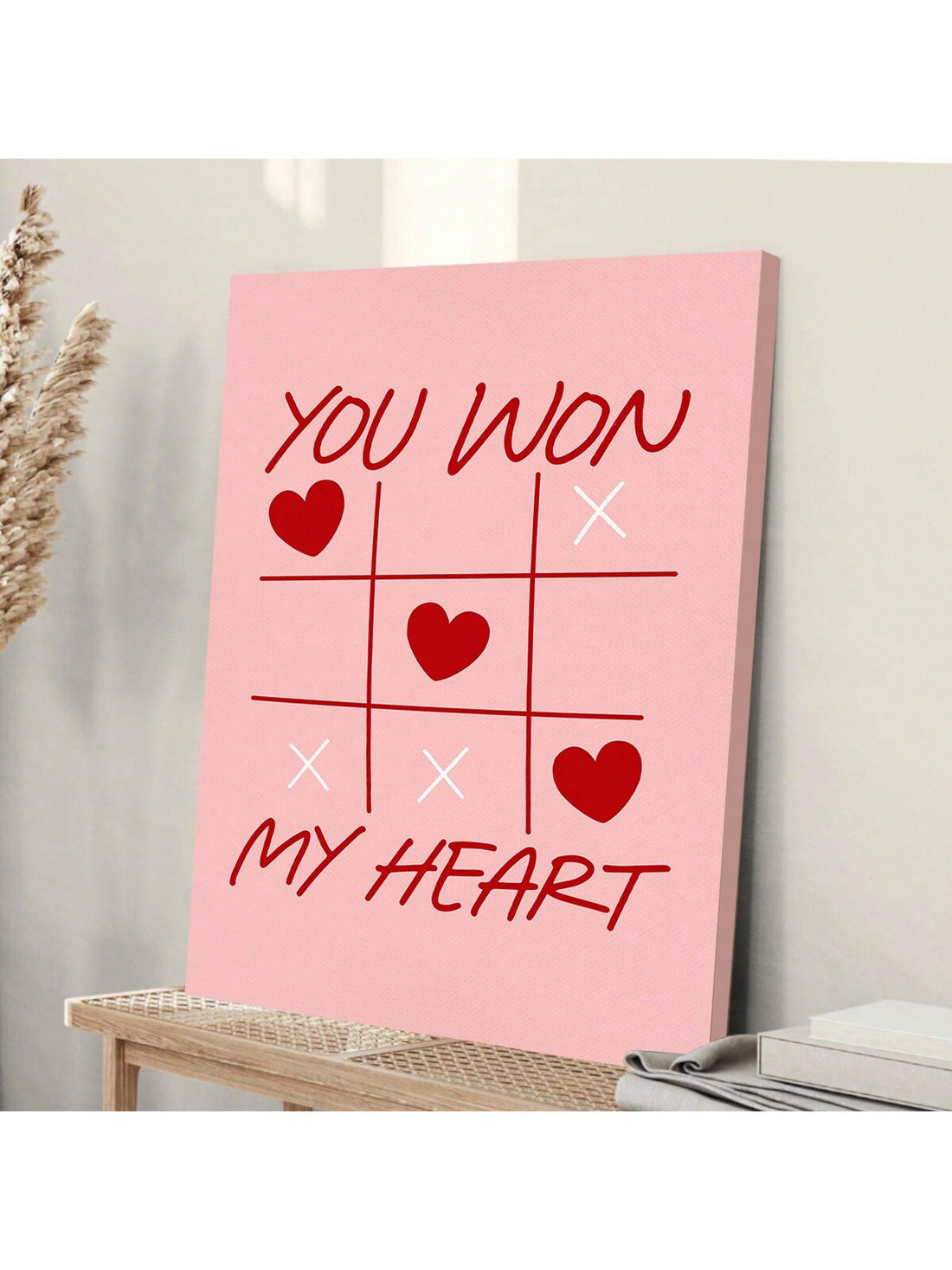 Win your Valentine's heart with our charming Vintage Romance wall art. Featuring a nostalgic design and the playful phrase 'You Won My Heart', this piece adds a romantic touch to any room. Celebrate love in a unique and fun way. Perfect for Valentine's Day or any day!