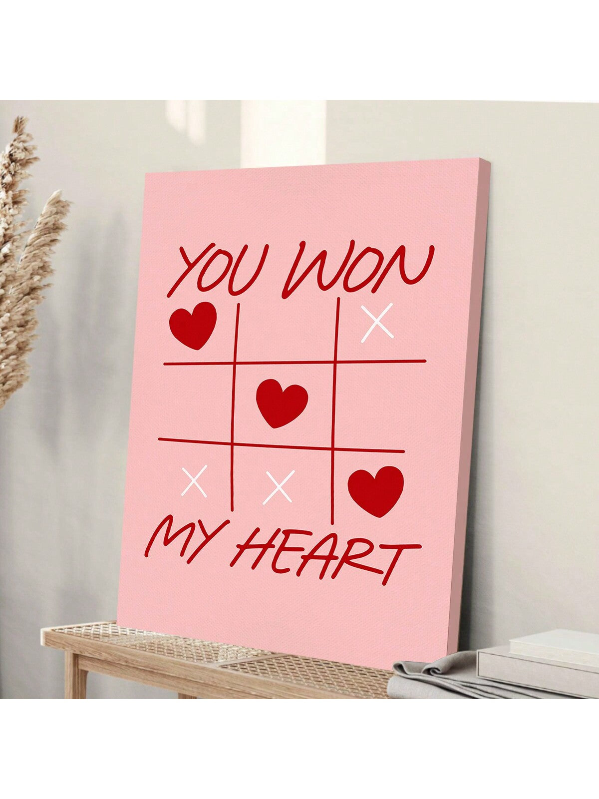 Win your Valentine's heart with our charming Vintage Romance wall art. Featuring a nostalgic design and the playful phrase 'You Won My Heart', this piece adds a romantic touch to any room. Celebrate love in a unique and fun way. Perfect for Valentine's Day or any day!