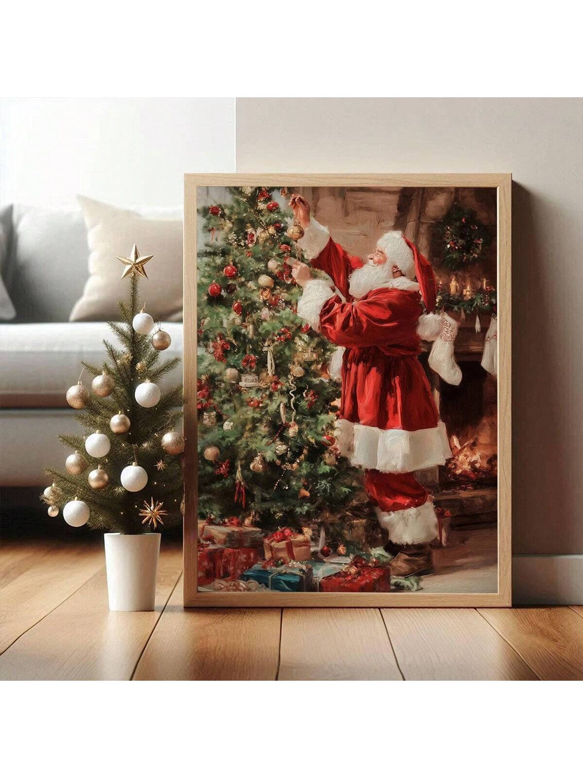 Bring jolly vibes to your home with this charming vintage Santa canvas art! Perfect for transforming any room into a festive holiday haven, this whimsical piece captures the magic of Christmas with classic Santa imagery and nostalgic appeal. Whether you're decorating your living room, entryway, or bedroom, this canvas adds warmth and seasonal cheer to your space. Ideal for creating that cozy, merry atmosphere that makes the holidays truly special. A delightful way to celebrate the season in style!