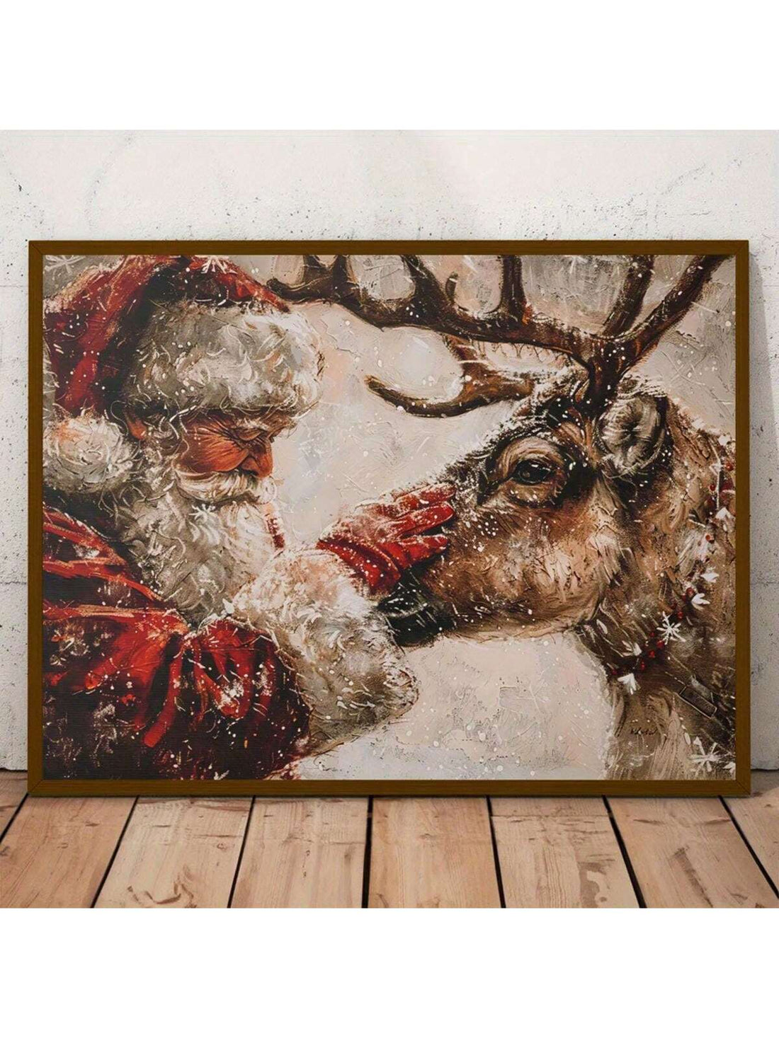 Bring festive cheer to any space with this Vintage Santa Claus and Reindeer Canvas Art Print. Perfectly blending nostalgic holiday charm with a modern touch, it brightens homes or offices with playful spirit. Let Santa and his trusty reindeer add whimsy and warmth to your seasonal decor!