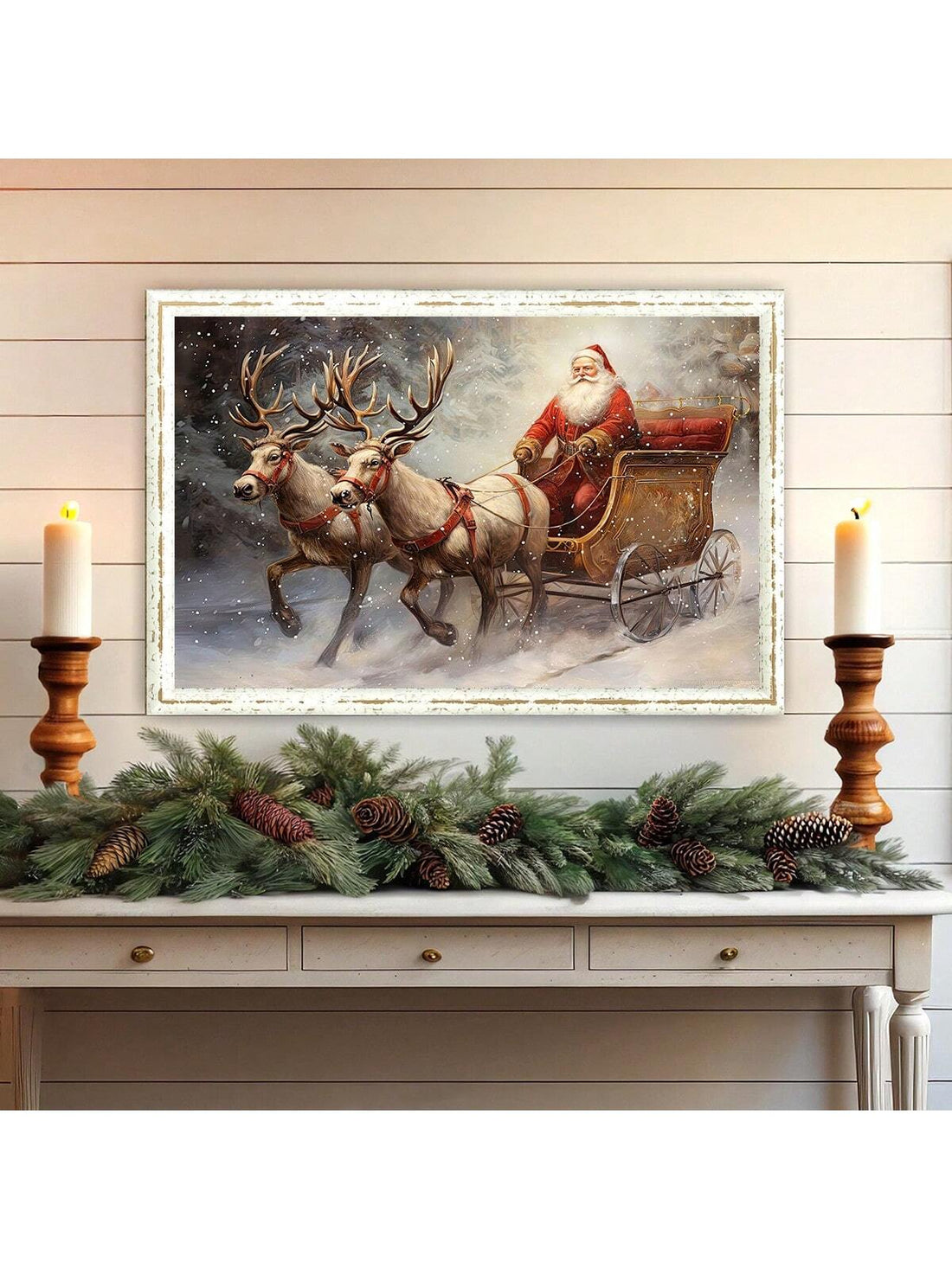 Bring a touch of nostalgic holiday cheer to your home with this Vintage Santa and Reindeer Oil Painting Print. Perfect for cozying up your walls during the festive season, this charming artwork captures Santa’s joyful spirit and his trusty reindeer in classic oil painting style. Add a whimsical, old-fashioned vibe to your Christmas decor that will delight guests and spark holiday magic all season long.